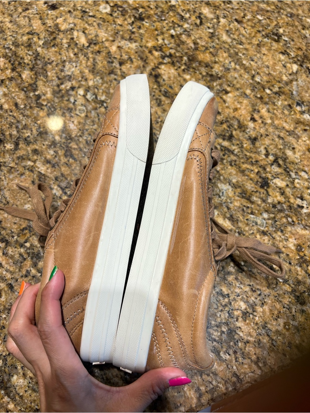 Taos women’s Brown Leather Lace-Up Sneakers - Picture 7 of 13
